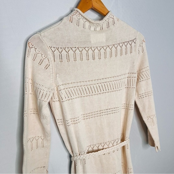 Zadig & Voltaire Cream Cecily Monogrammed ZV Belted Knit Dress. Size Small. - Picture 11 of 17